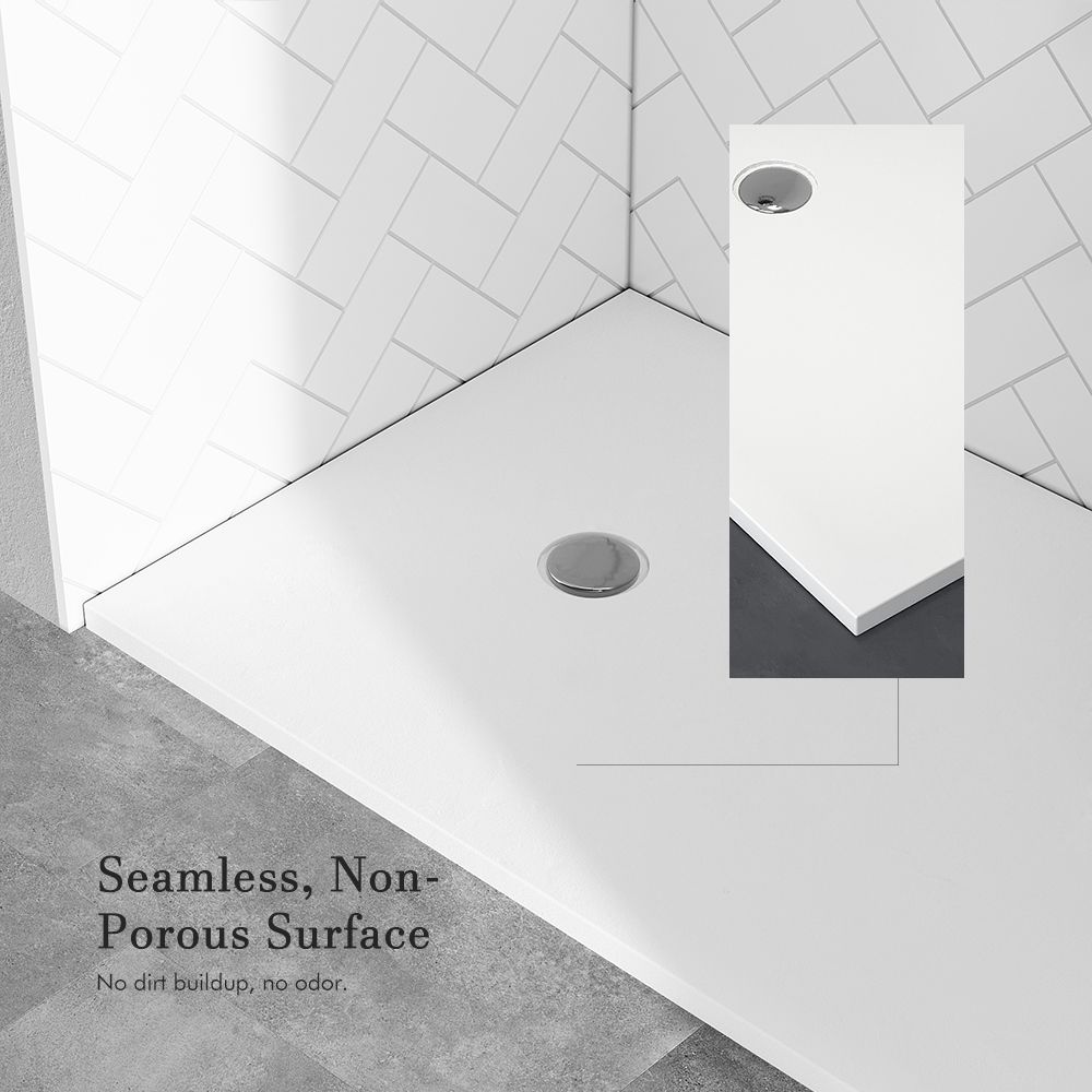 KT-ST022 1000×800 Shower Tray Solid Surface Shower Base