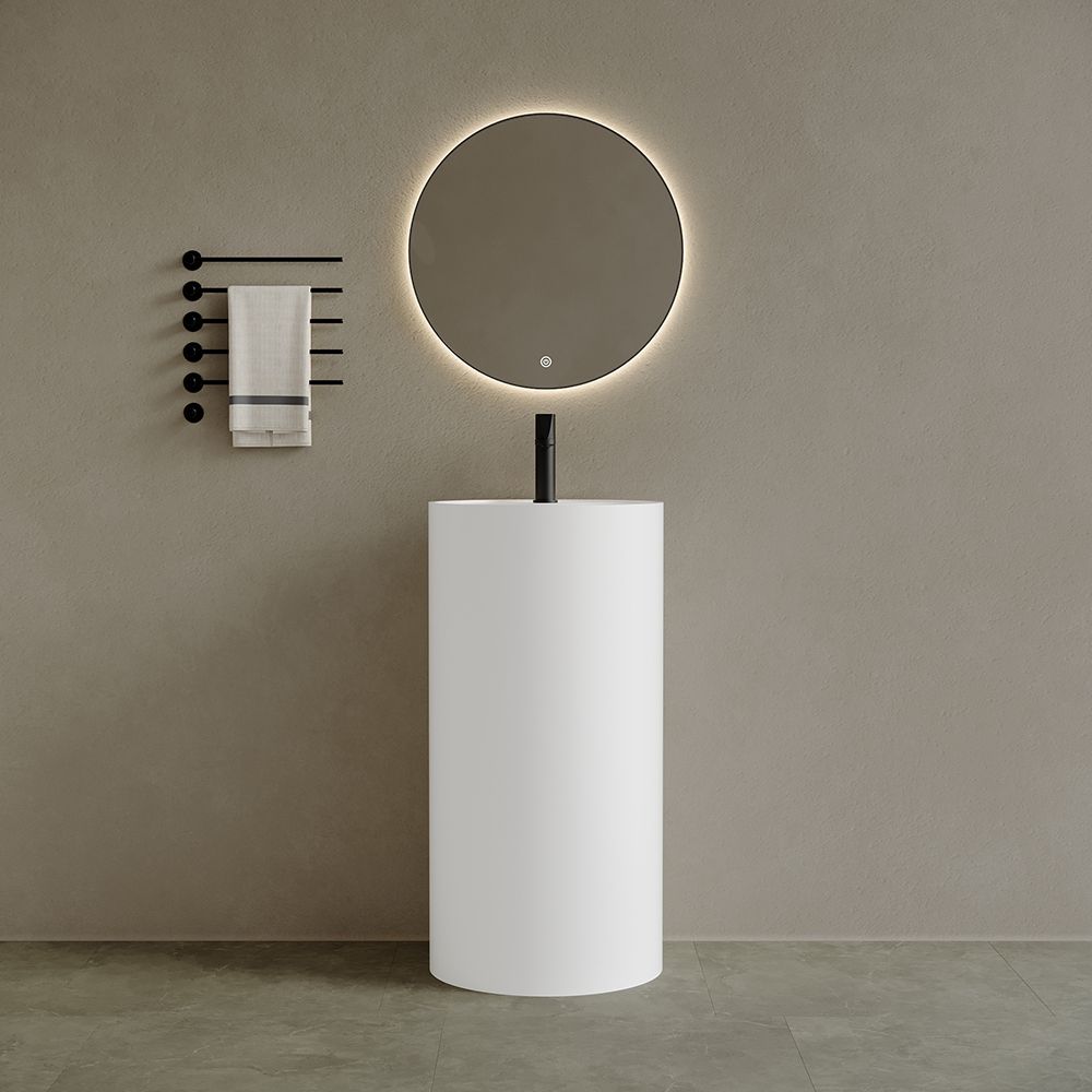 KT-6608 Cylindrical artificial stone pedestal wash basin