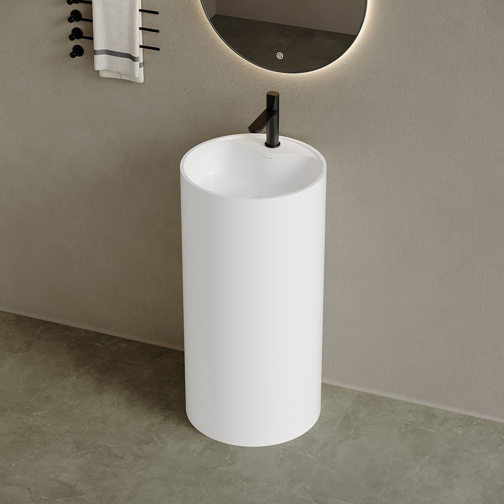 KT-6608 Cylindrical artificial stone pedestal wash basin
