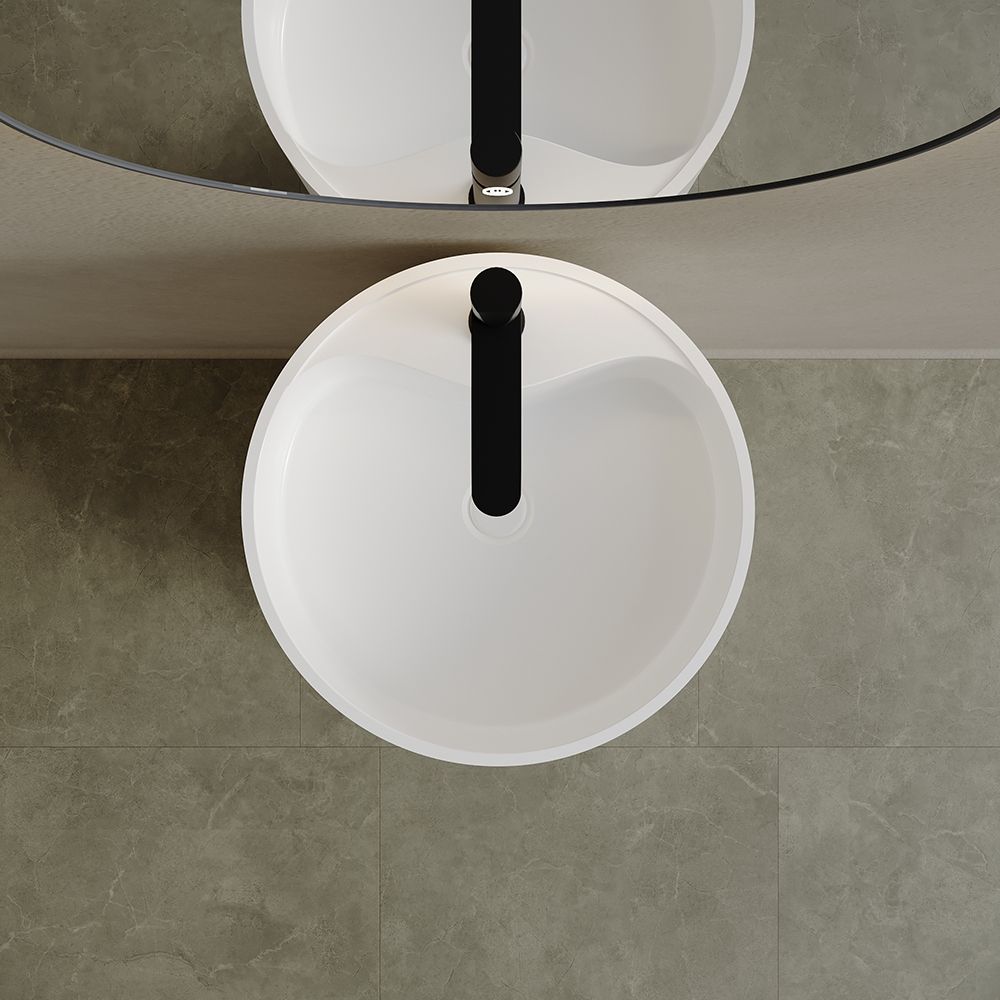 KT-6608 Cylindrical artificial stone pedestal wash basin