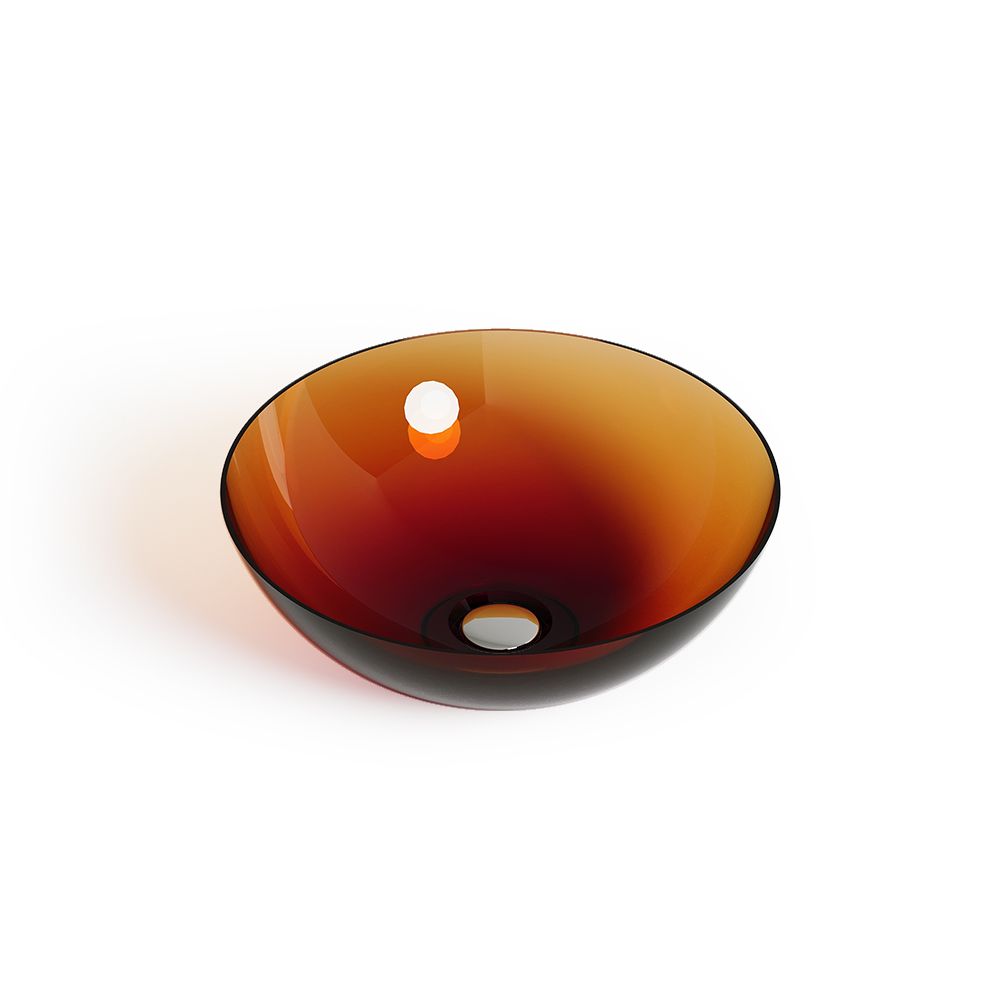 KT-2001R Round Resin Vessel Sink in Vibrant Orange – Stylish Countertop Basin