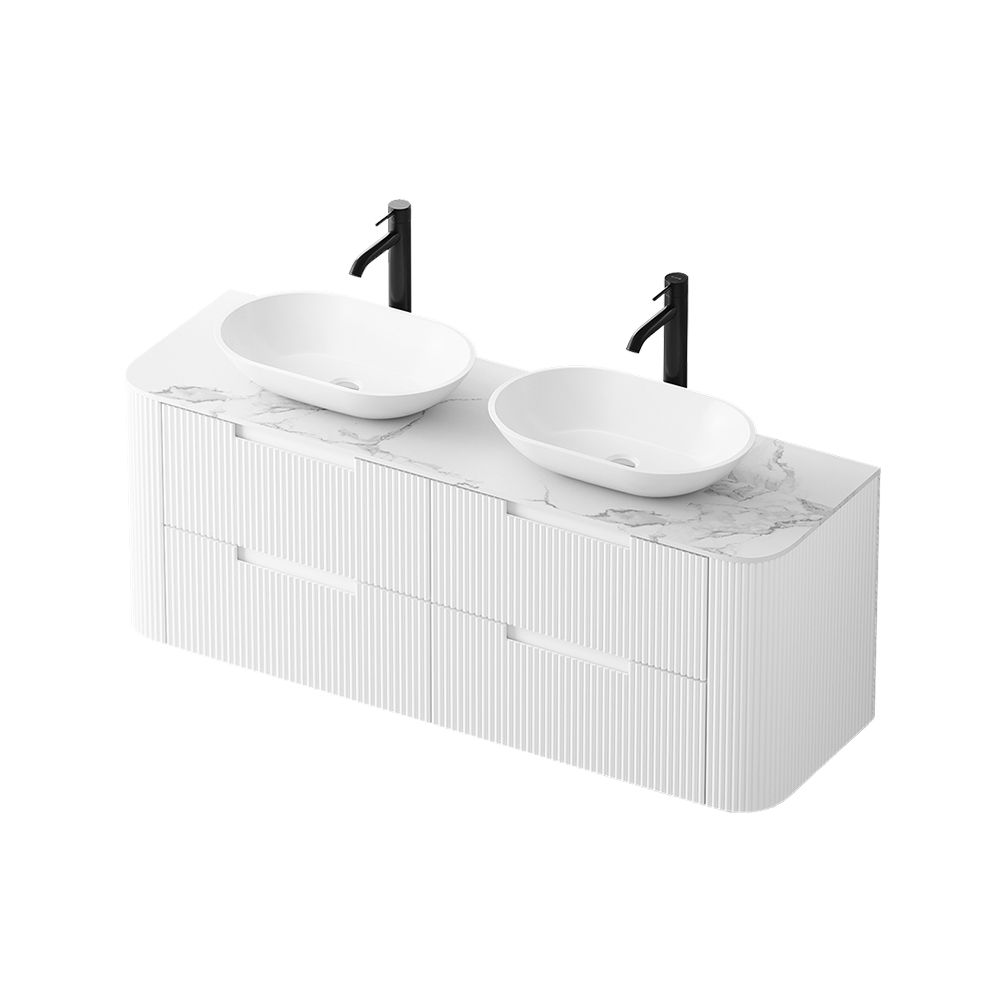 KT-BC2507 Double Sink Solid Wood Floating Vanity