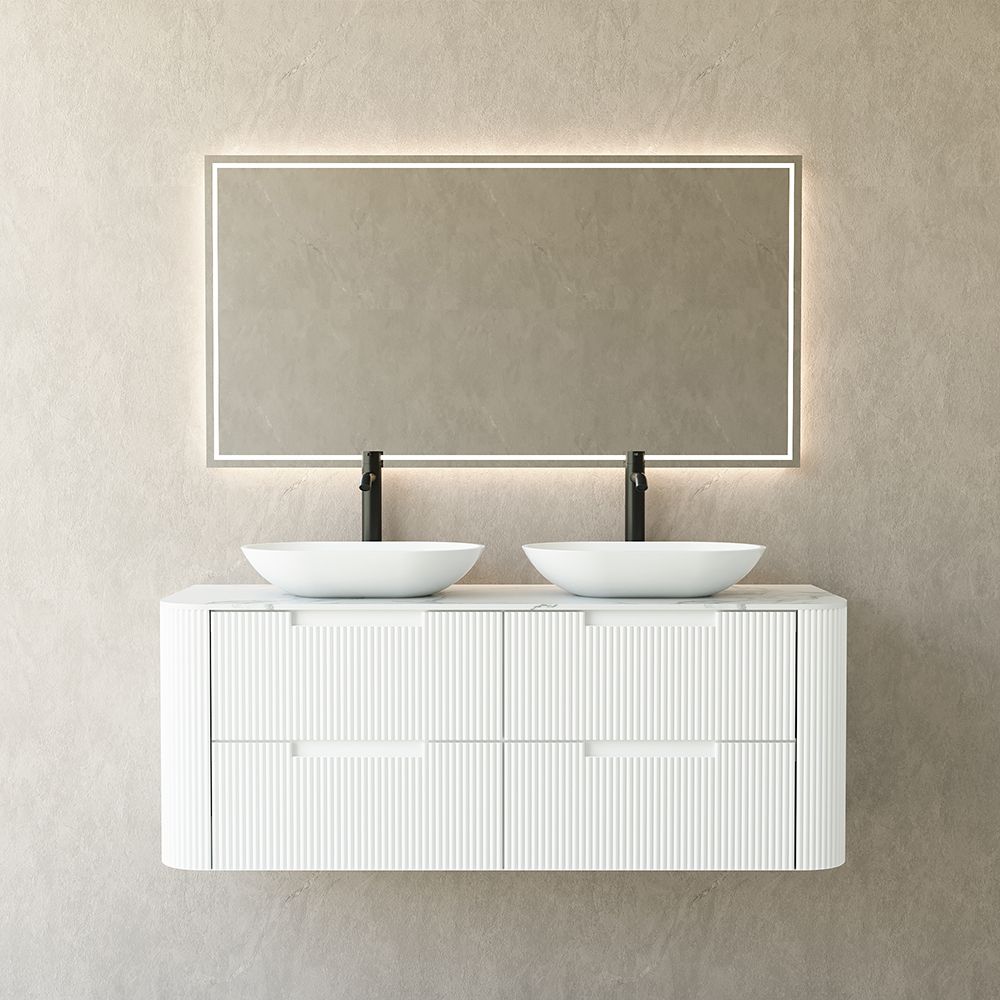 KT-BC2507 Double Sink Solid Wood Floating Vanity