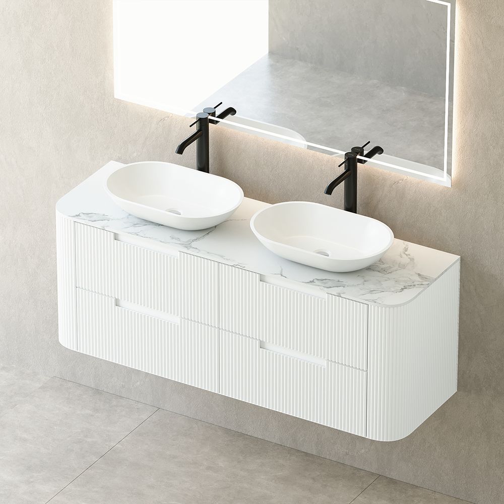 KT-BC2507 Double Sink Solid Wood Floating Vanity