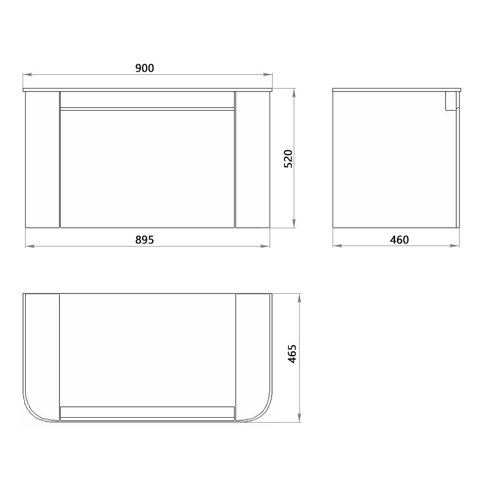 KT-BC2510 Wall-Mounted Single Drawer Bathroom Vanity