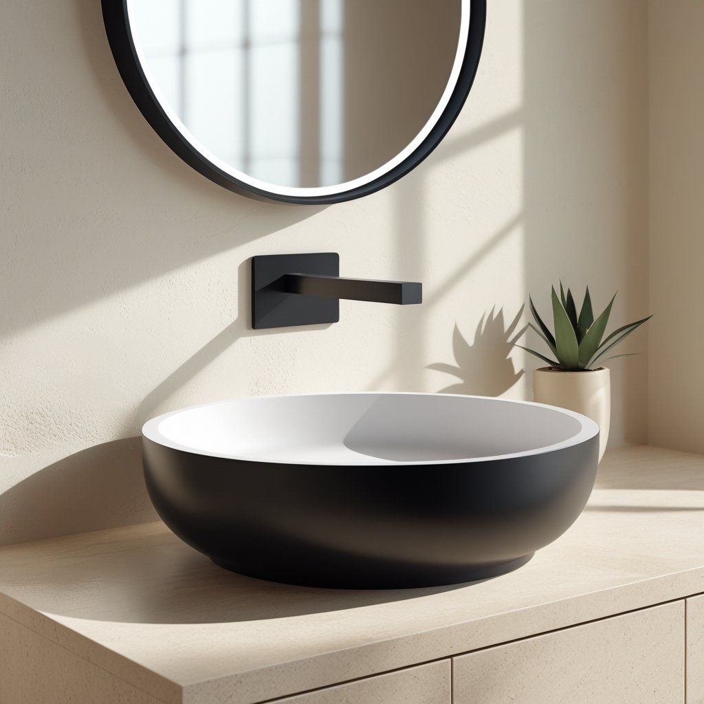 What is the difference between solid surface basins and composite material basins? Key Features Compared