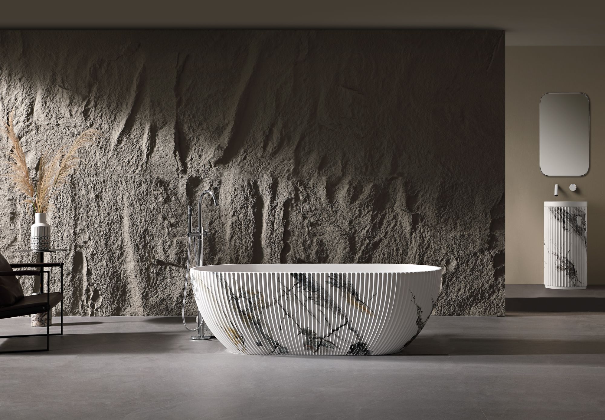 Premium Marble-Texture Solid Surface Bathtub: The Perfect Blend of Luxury and Practicality