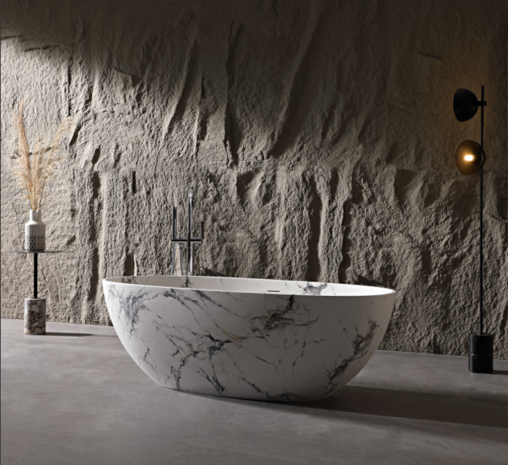 Why Choose Marble-Texture Solid Surface Bathtubs?