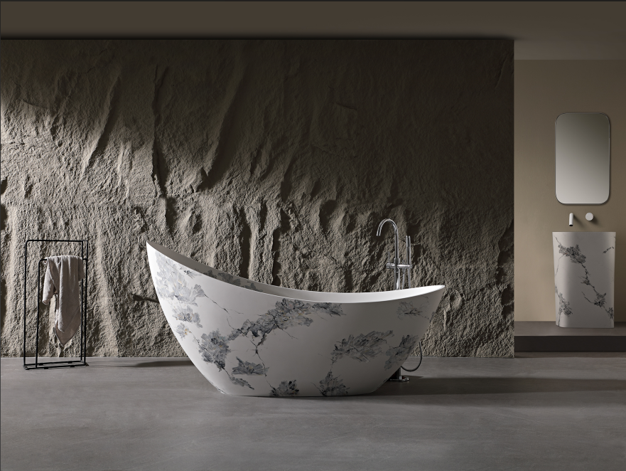 Stepping into a Sustainable Future: The Environmental Advantages of Marble-Texture Solid Surface Bathtubs