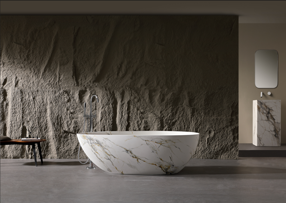Differences Between Marble-Texture Solid Surface Bathtubs and Traditional Marble Bathtubs