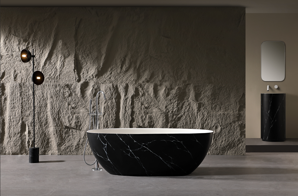 The Perfect Blend of Aesthetics and Function: Marble-Texture Solid Surface Bathtubs Leading the Bathroom Trend