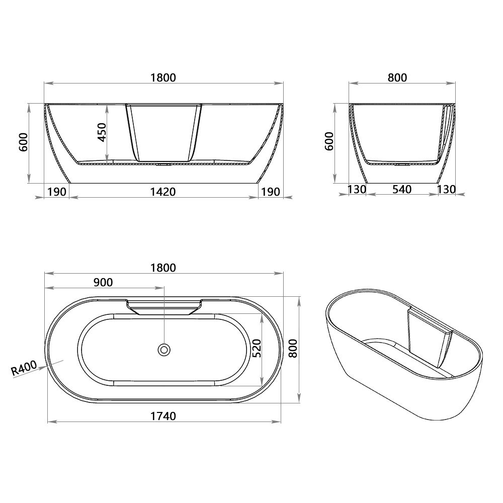 KT-8021 Freestanding Massage Bathtub
