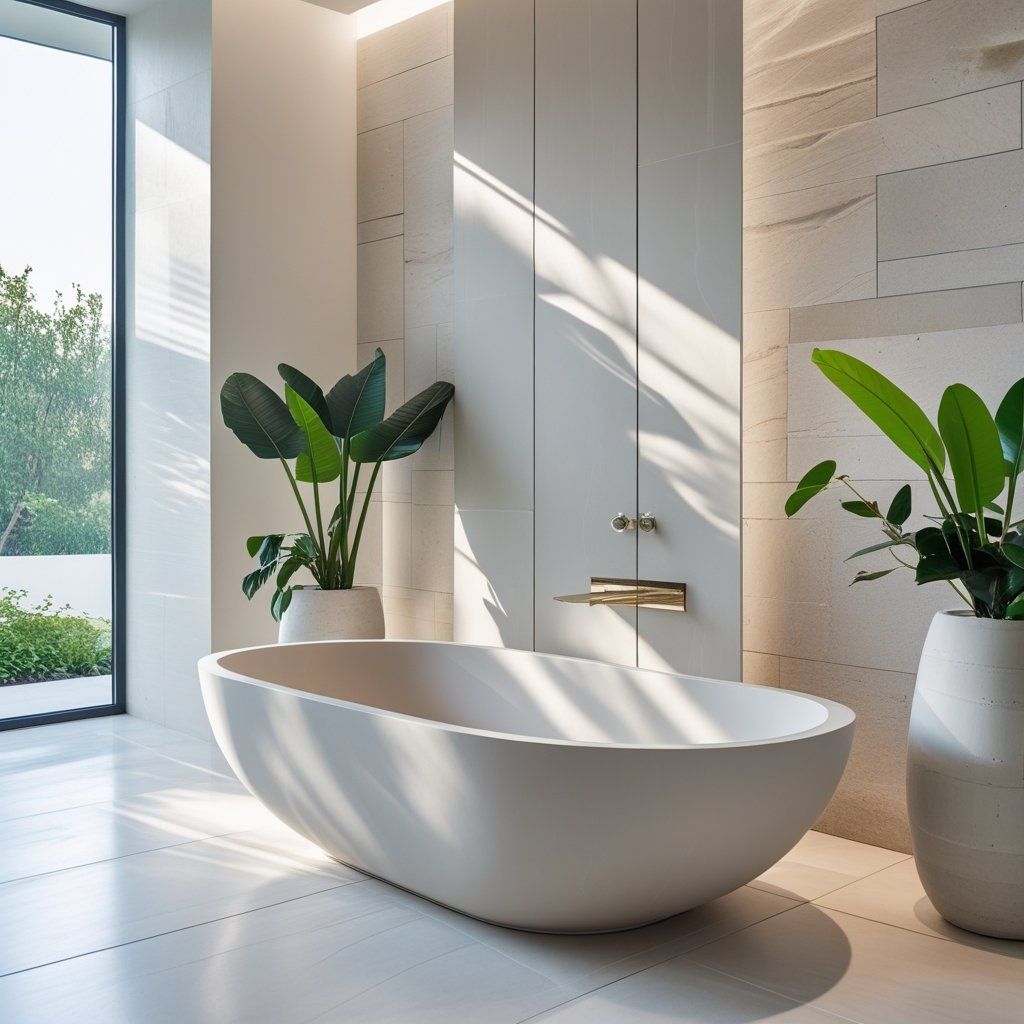 Small Bathroom Ideas with Solid Surface Bathtubs