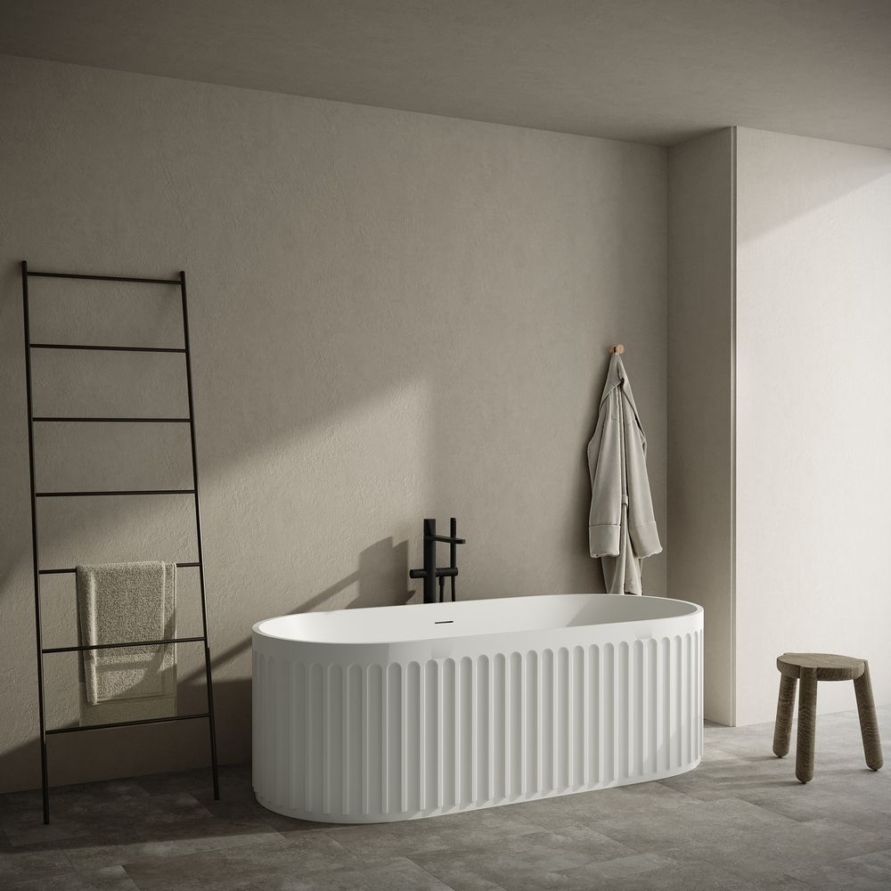KT - 8212 Embossed Freestanding Solid Surface Bathtub