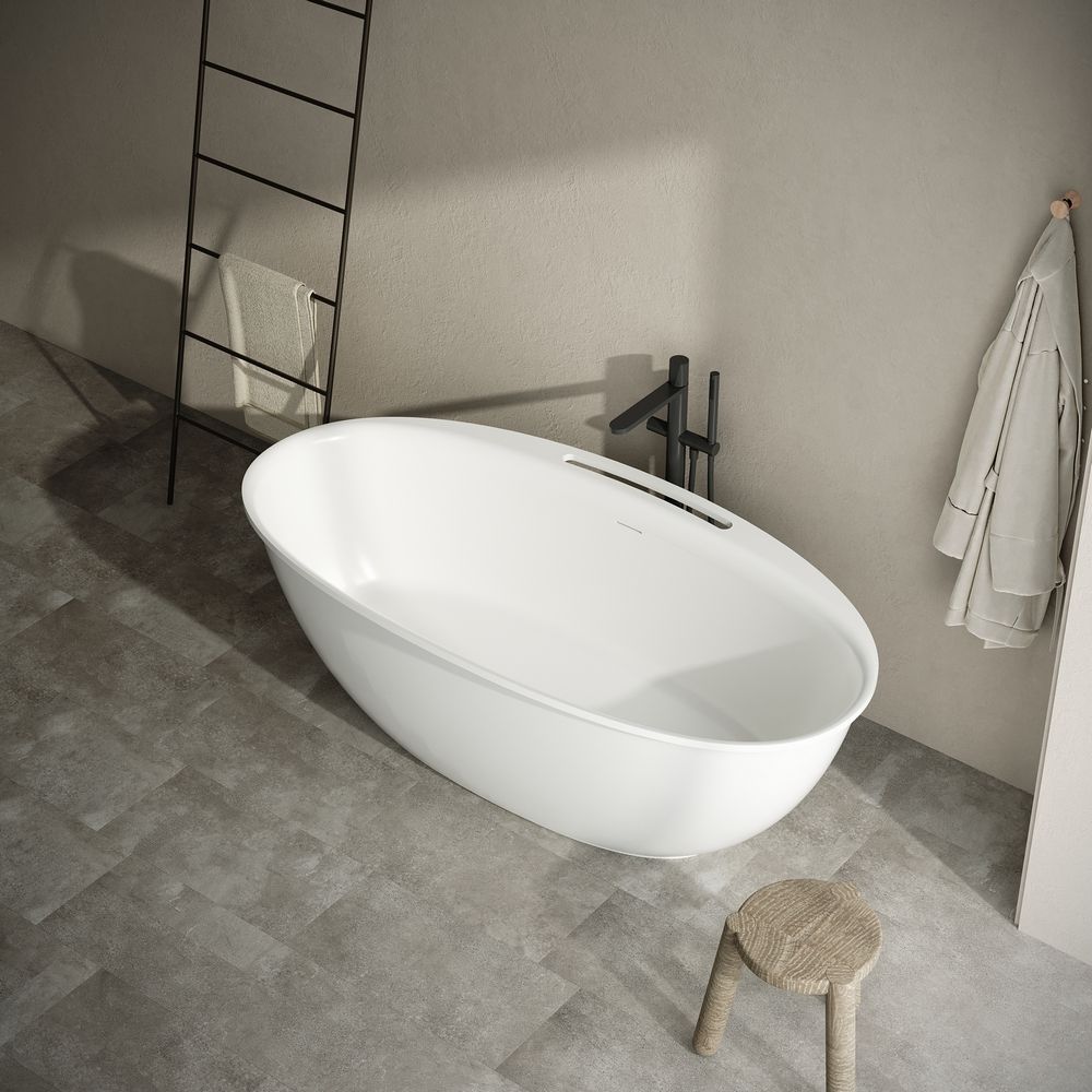 KT - 8213 Minimalist Plain Freestanding Solid Surface Bathtub