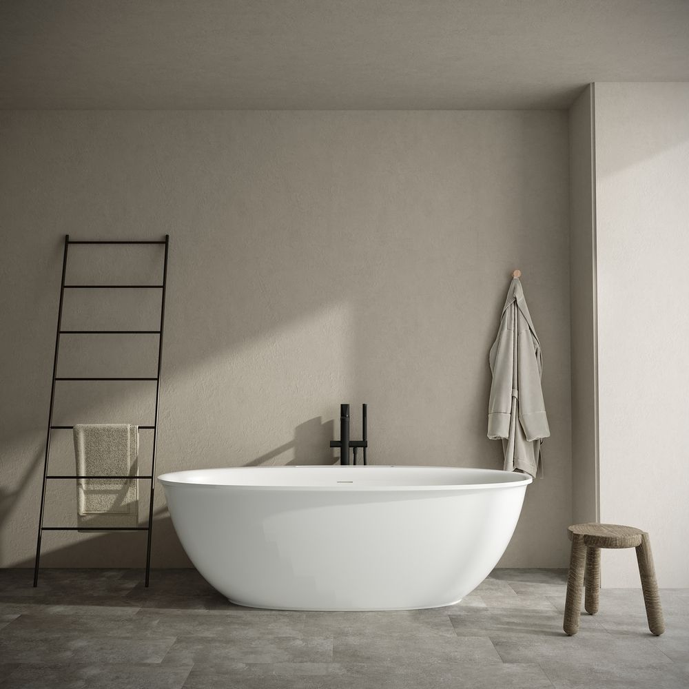 KT - 8213 Minimalist Plain Freestanding Solid Surface Bathtub