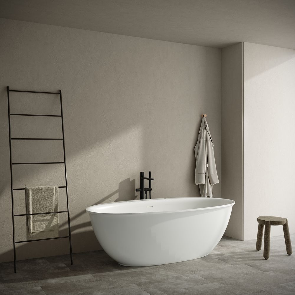 KT - 8213 Minimalist Plain Freestanding Solid Surface Bathtub