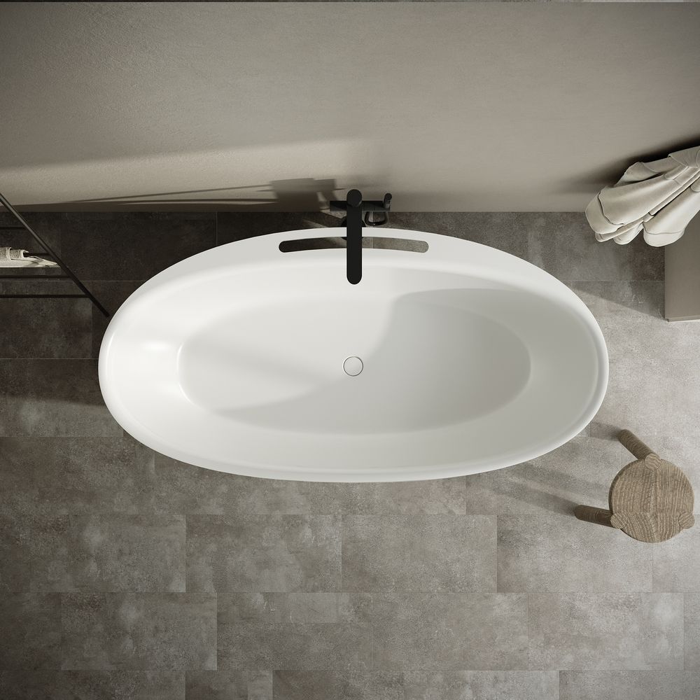 KT - 8213 Minimalist Plain Freestanding Solid Surface Bathtub