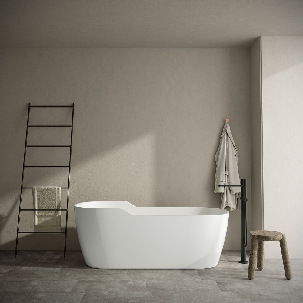 KT - 8214 Streamlined Freestanding Solid Surface Bathtub
