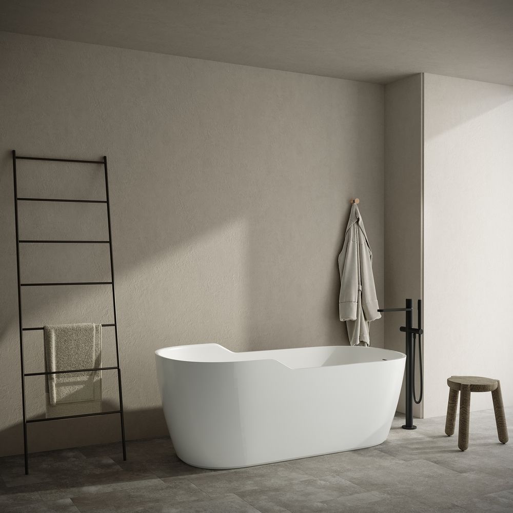 KT - 8214 Streamlined Freestanding Solid Surface Bathtub