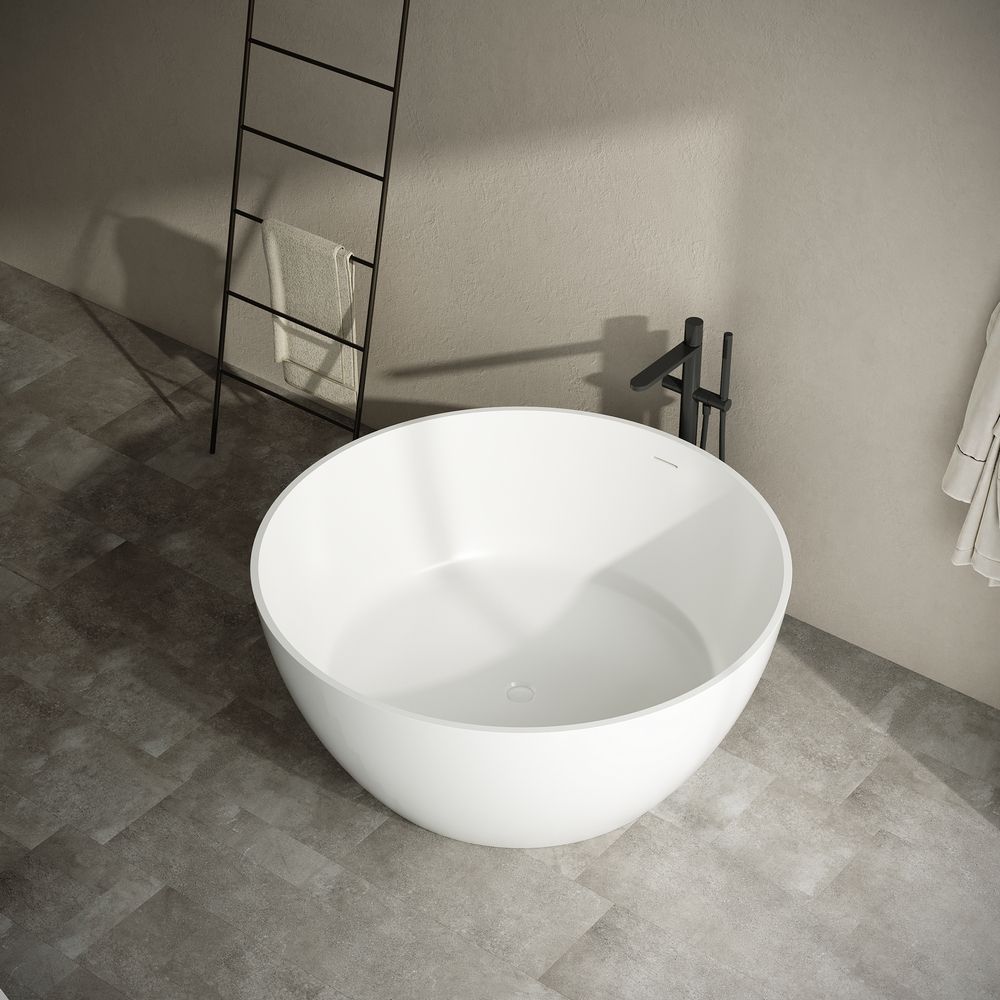 KT-8220 Rounded Curved Solid Surface Freestanding Bathtub