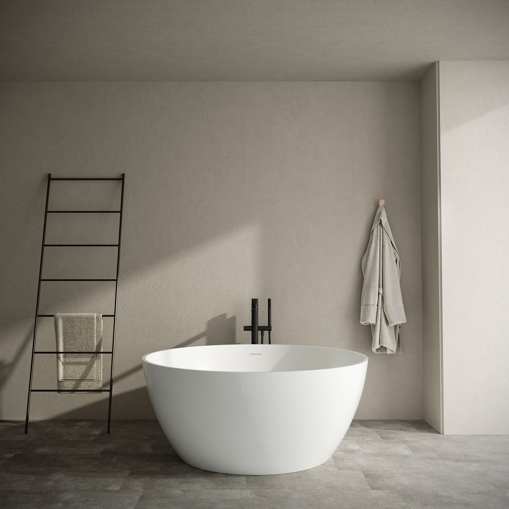 KT-8220 Rounded Curved Solid Surface Freestanding Bathtub