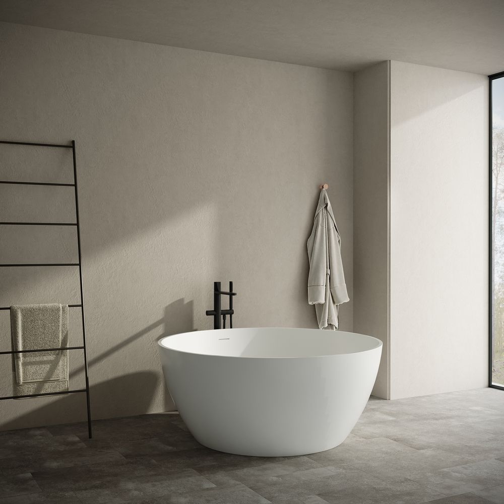 KT-8220 Rounded Curved Solid Surface Freestanding Bathtub