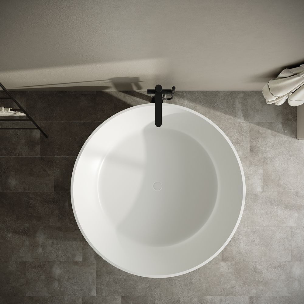 KT-8220 Rounded Curved Solid Surface Freestanding Bathtub