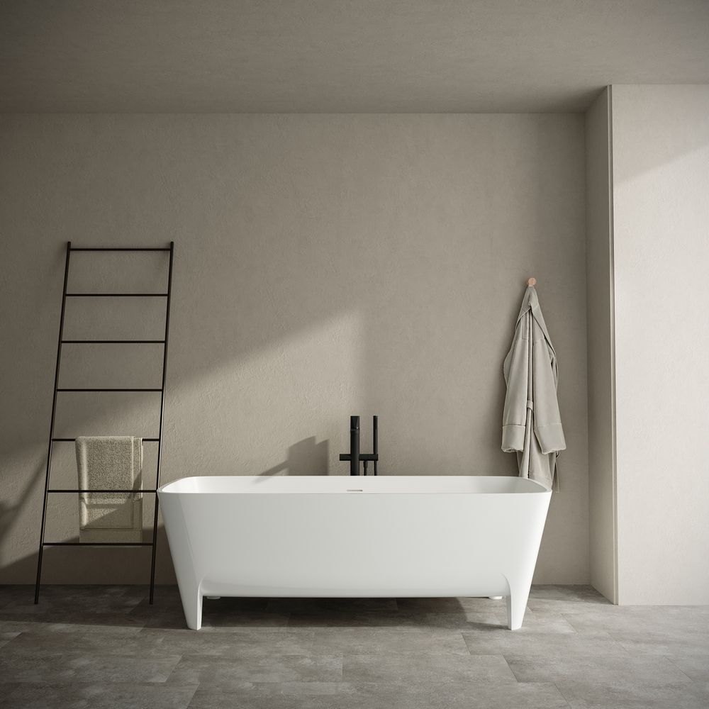 KT-8223 Modern Minimalist Style Solid Surface Freestanding Bathtub with Legs