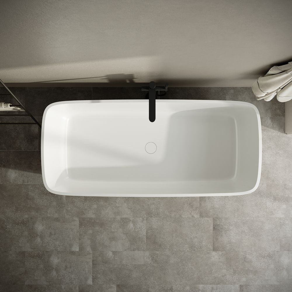 KT-8223 Modern Minimalist Style Solid Surface Freestanding Bathtub with Legs