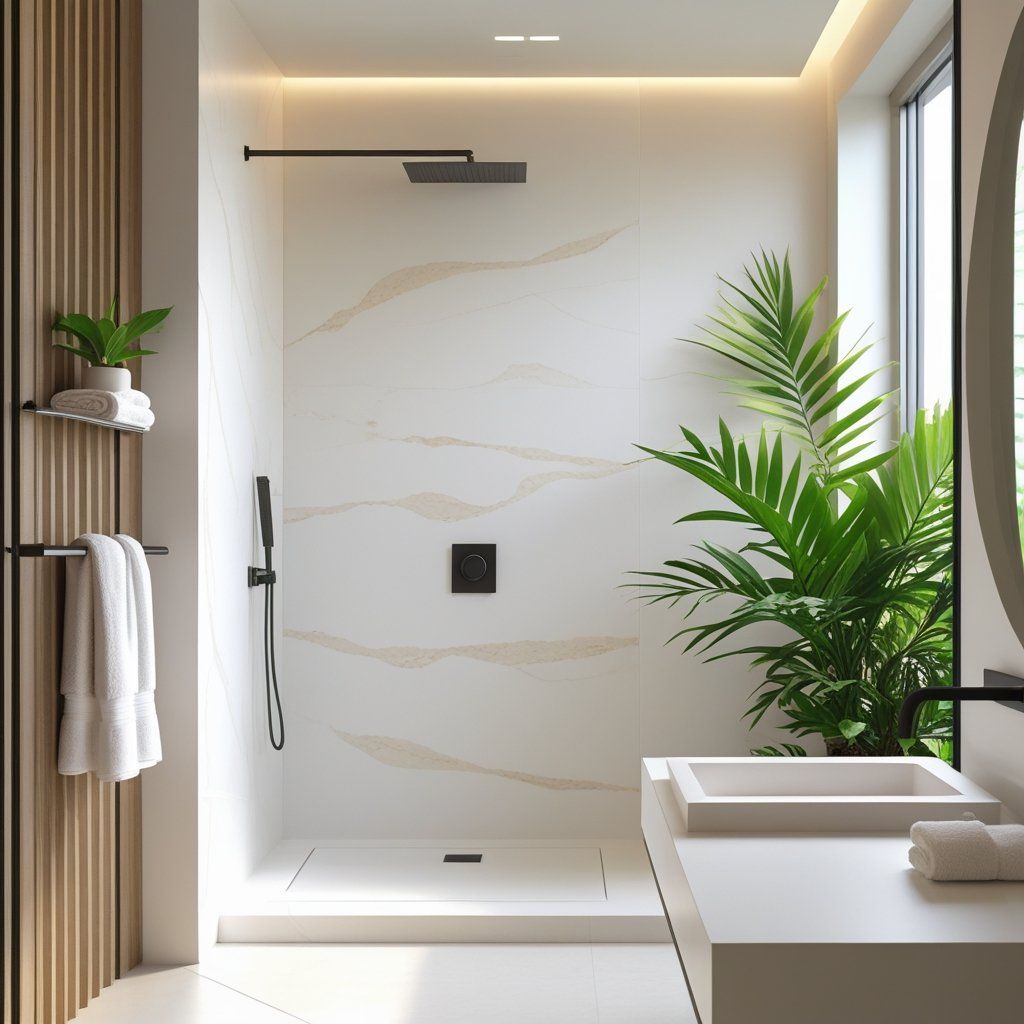 Say Goodbye to Hard Cleaning with Solid Surface Shower Panels