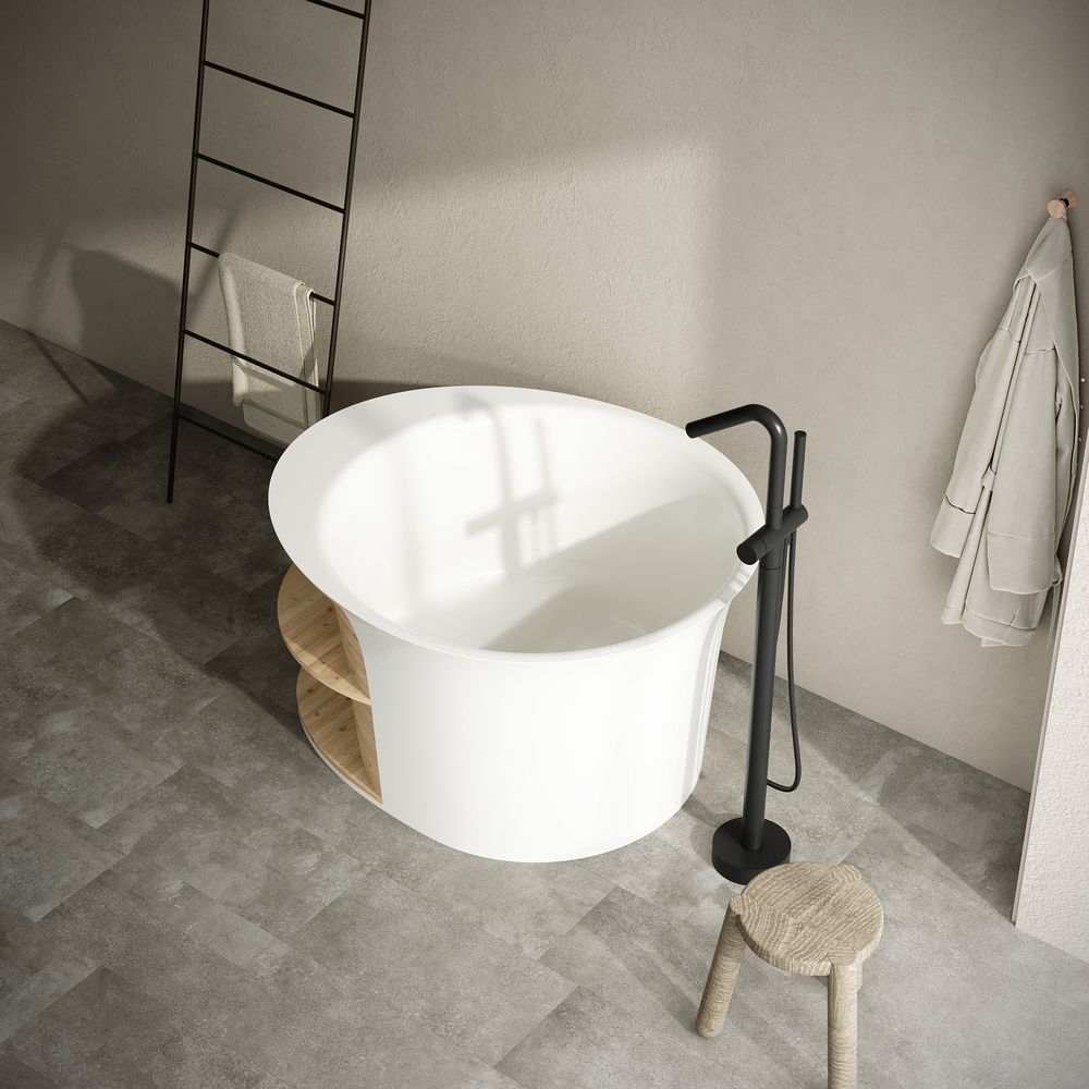 KT - 8407 Wood-Inlay Solid Surface Bathtub