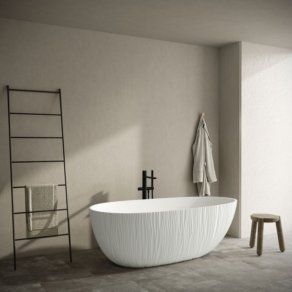KT-8415 Textured Solid Surface Freestanding Bathtub