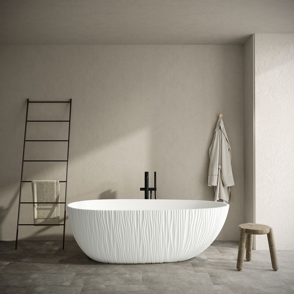 KT-8415 Textured Solid Surface Freestanding Bathtub