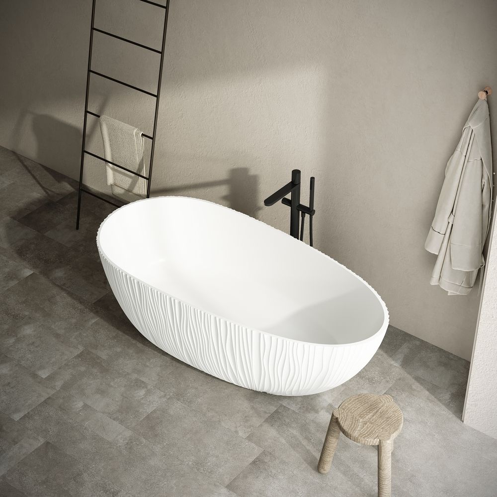 KT-8415 Textured Solid Surface Freestanding Bathtub