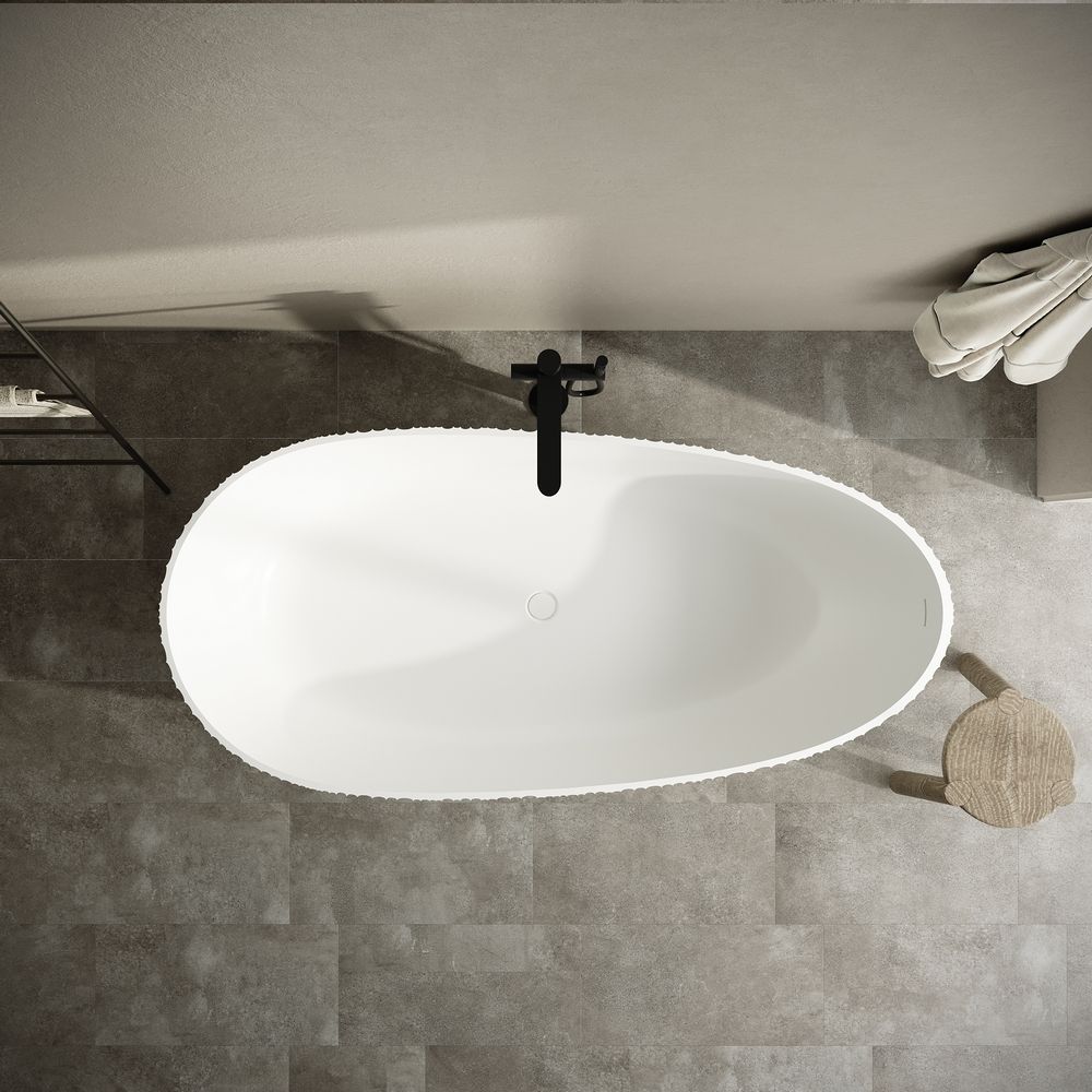 KT-8415 Textured Solid Surface Freestanding Bathtub