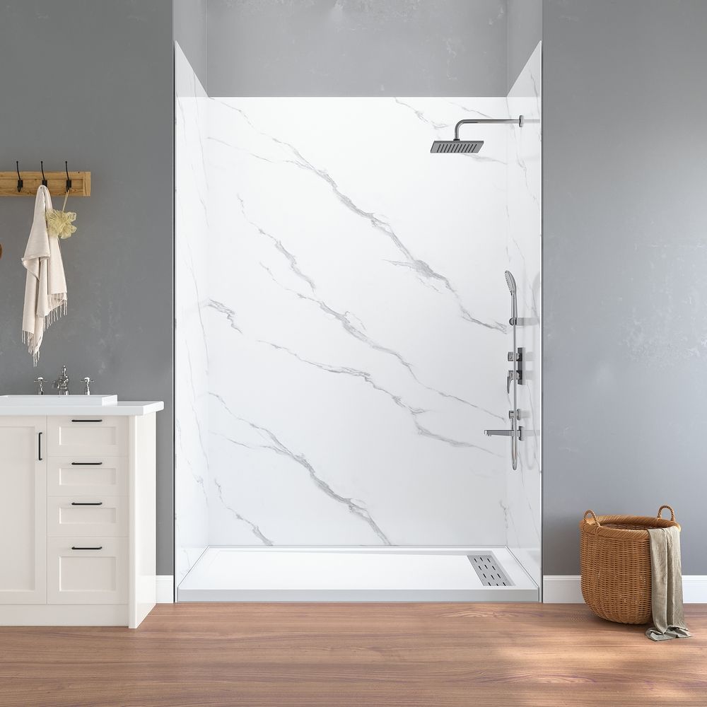 KT-SW8877 Modern Solid Surface Wall Mounted Shower Wall Panels for Bathrooms