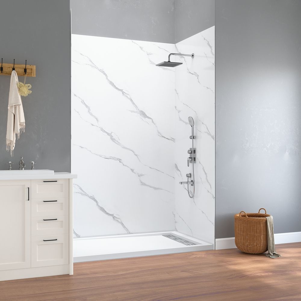 KT-SW8877 Modern Solid Surface Wall Mounted Shower Wall Panels for Bathrooms