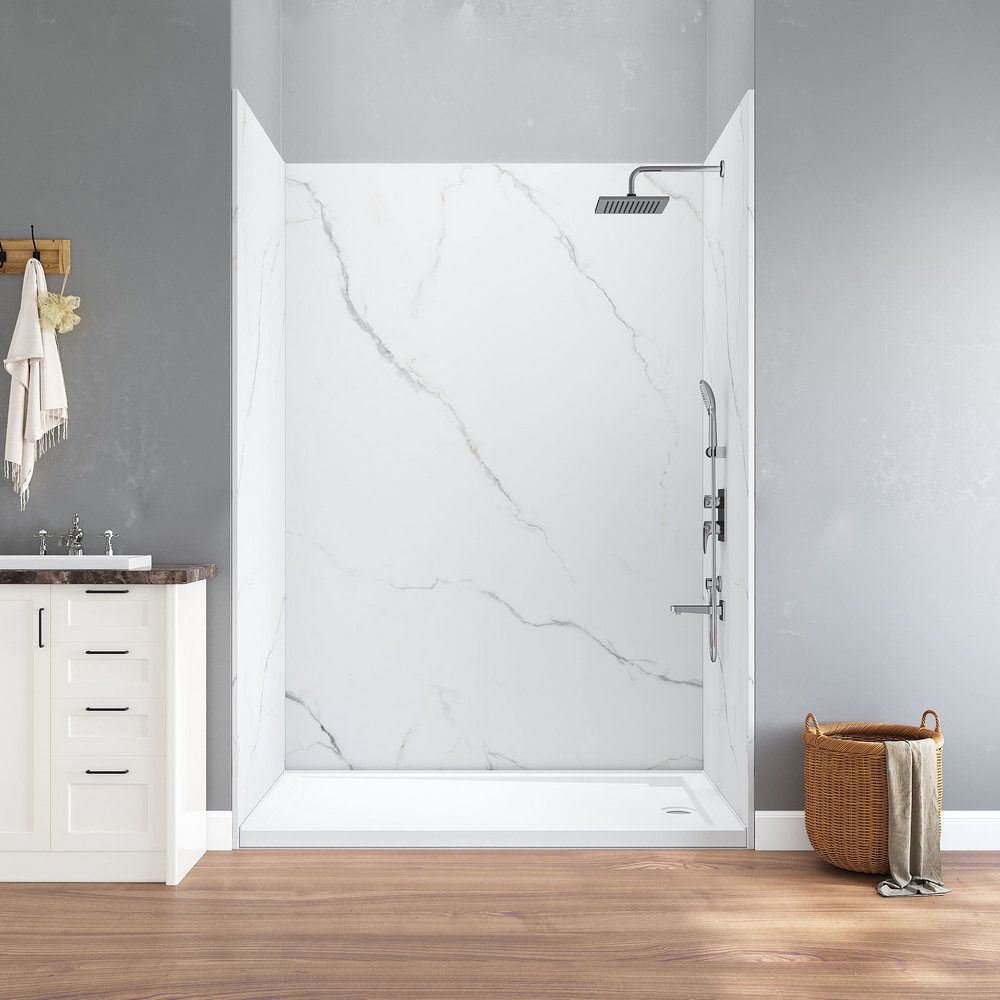 KT-SW8877 Modern Solid Surface Wall Mounted Shower Wall Panels for Bathrooms