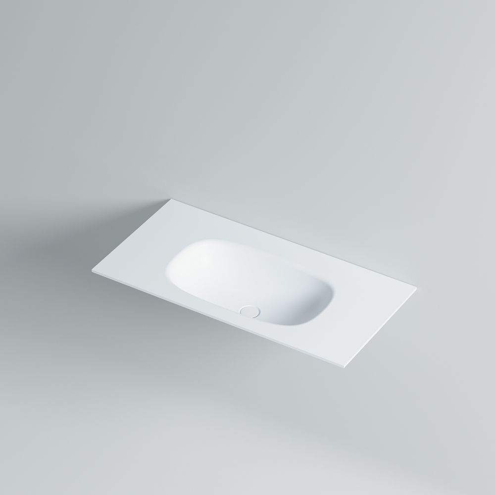 2272 Minimalist Textured Solid Surface Integrated Wash Basin