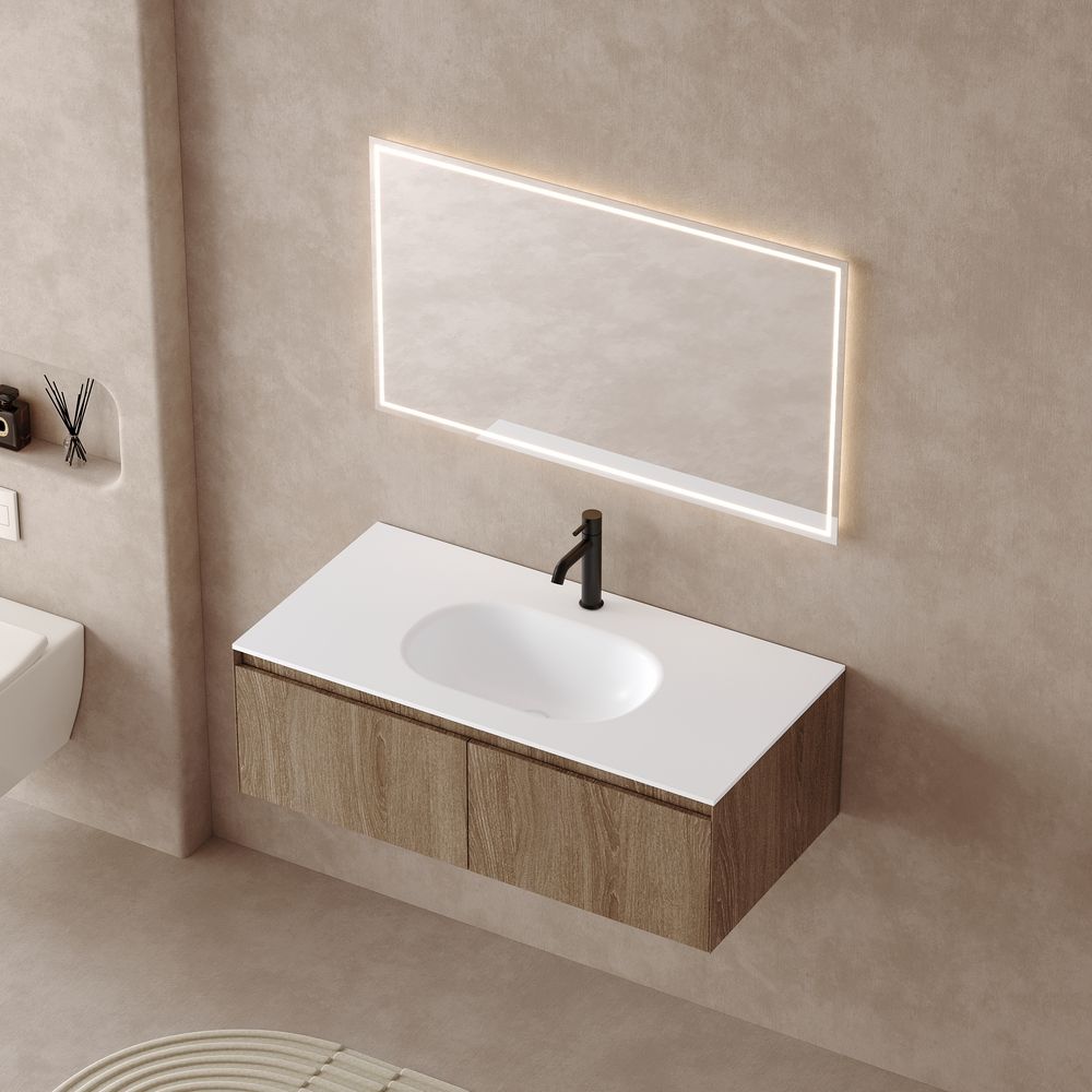 Durable Elegance: Solid Surface Integrated Wash Basin