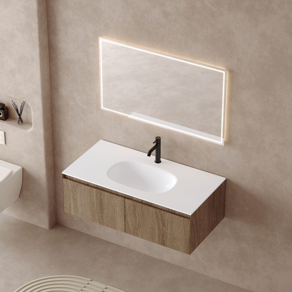 Seamless Style: Solid Surface Integrated Wash Basin for Modern Living