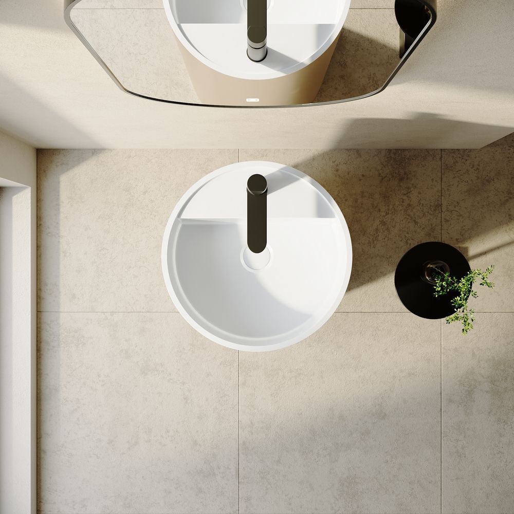 KT-3002 Gilded Artificial Stone Pedestal Wash Basin