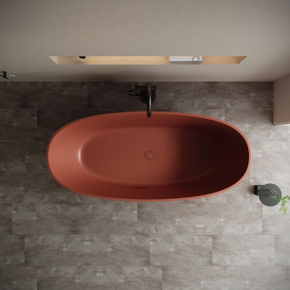 KT-8101 Luxury-Textured Artificial Stone Freestanding Bathtub