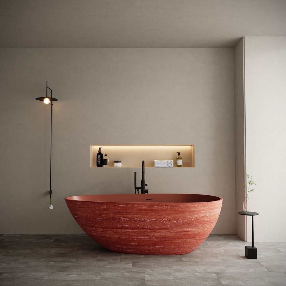 KT-8102 Artistic Artificial  Stone Freestanding Bathtub