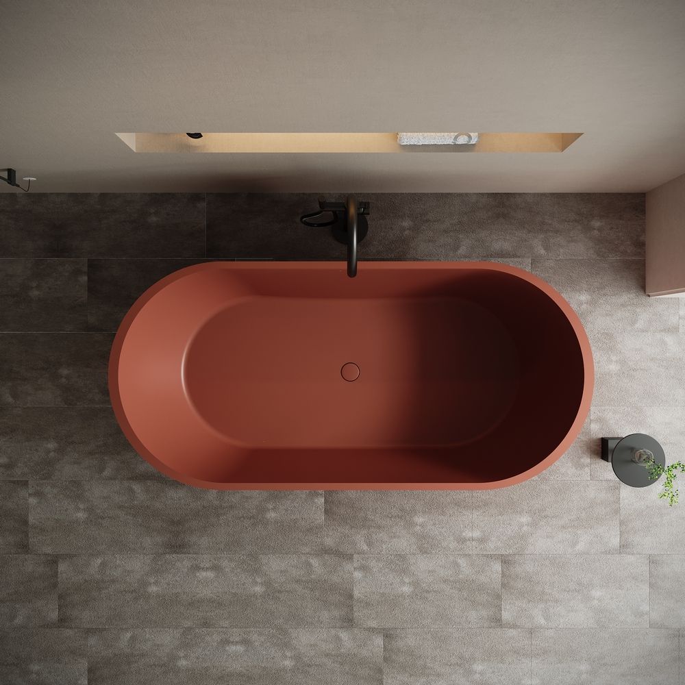 KT-8103 Elegant-Style Artificial  Stone Freestanding Bathtub
