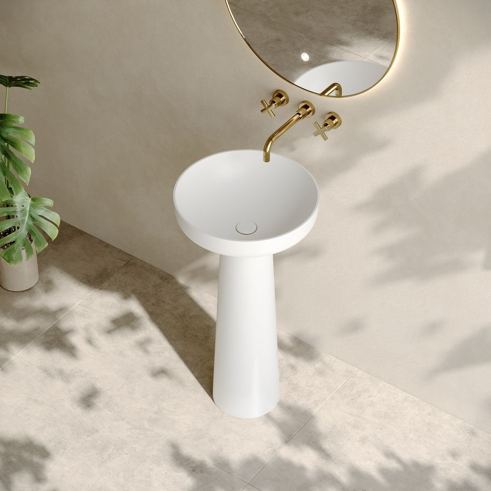 KT-3020 Artificial Stone Pedestal Wash Basin