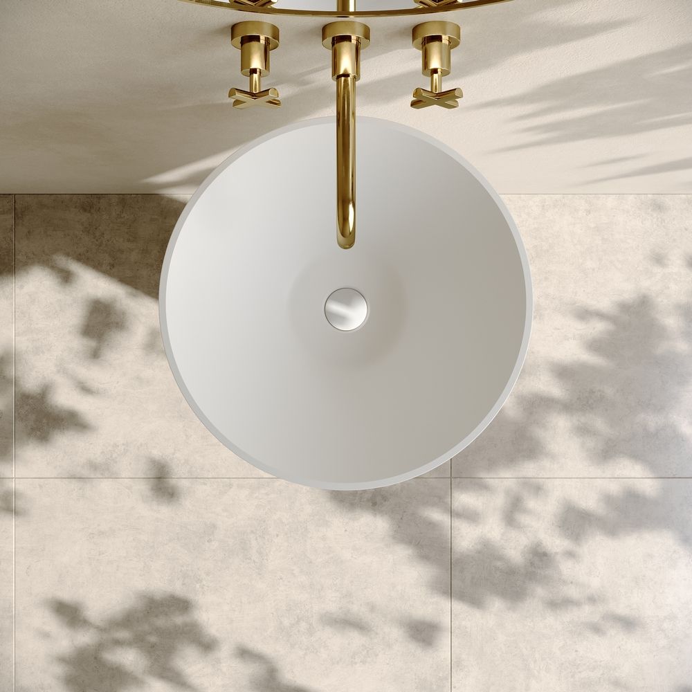 KT-3038 Freestanding Cone Shape Wash Basin in Solid Surface