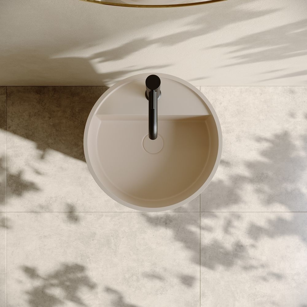 KT-3002 Italian Minimalist Yellow Artificial Stone Pedestal Basin