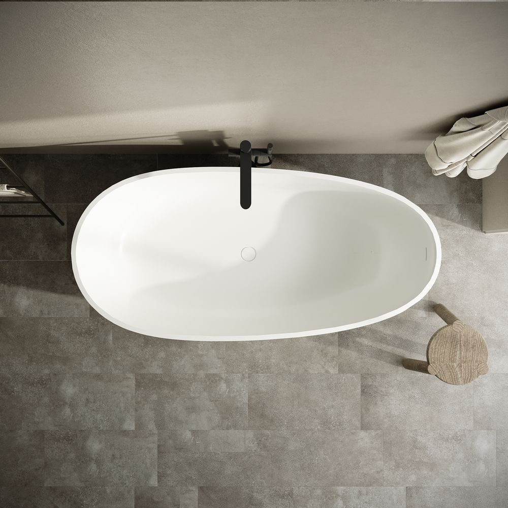 KT-8419 Artistic Relief Freestanding Artificial Stone Bathtub